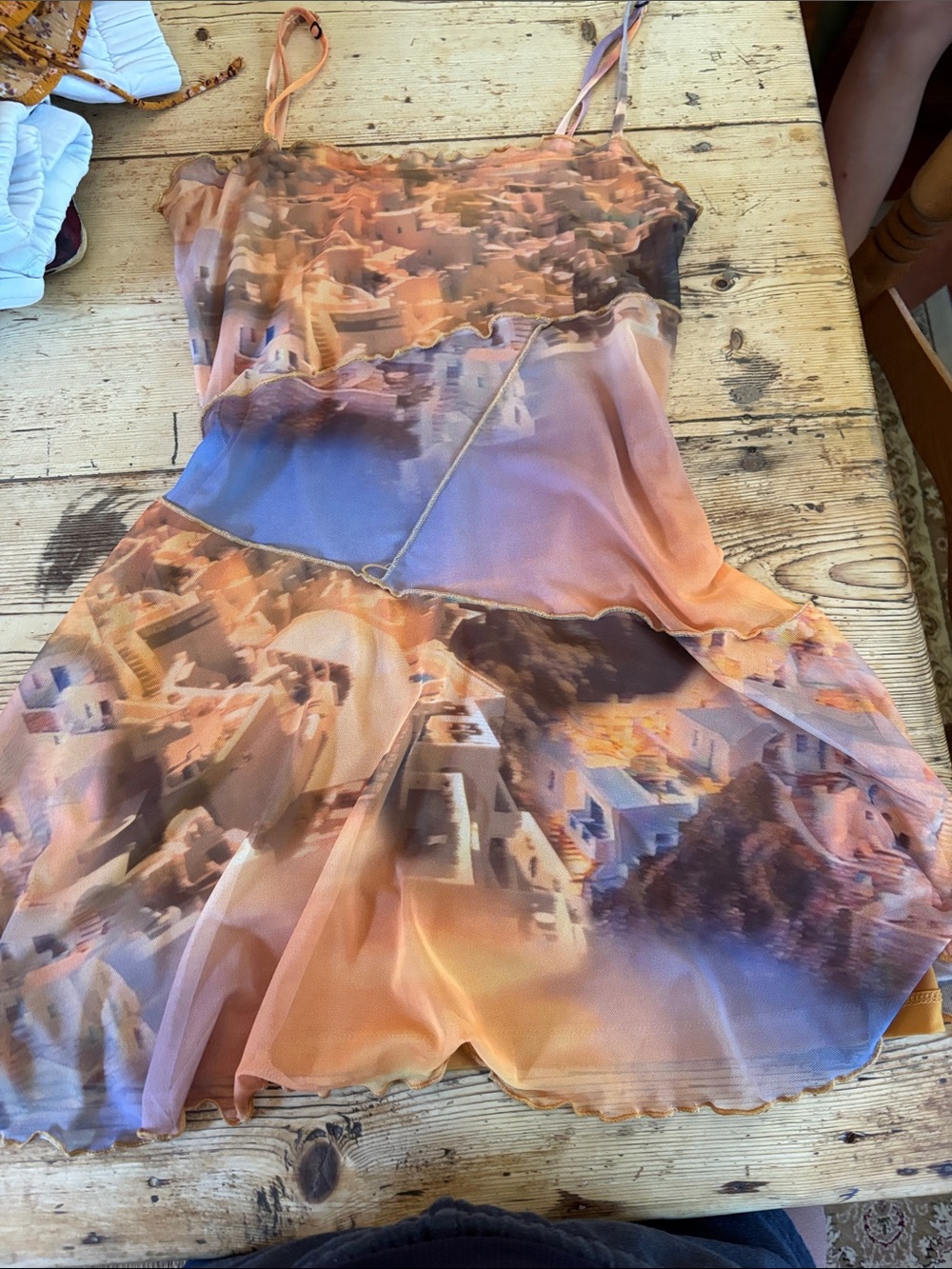 Urban Outfitters Peach and Lavender Mini Dress